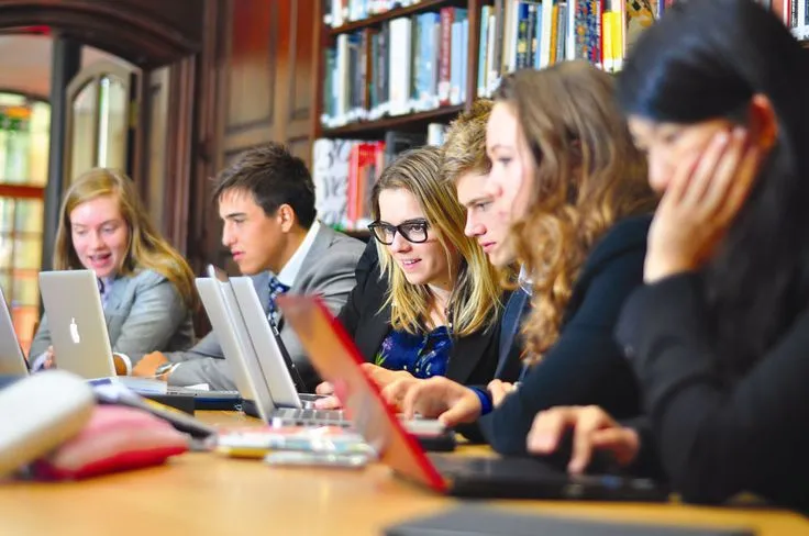 students studying