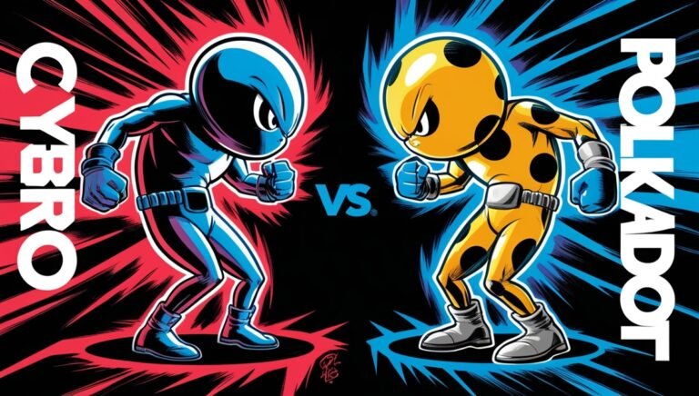 Leonardo Phoenix Depict Cybro and Polkadot standing side by si 2 Bitmala