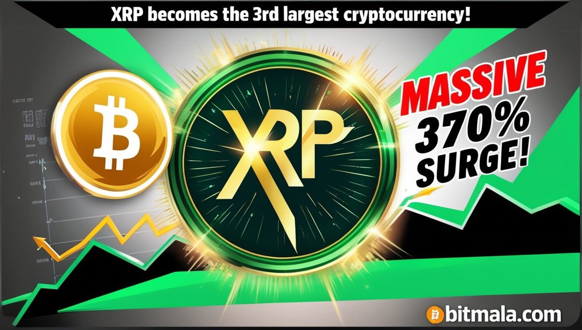 XRP Surges to Claim Spot as Third Largest Cryptocurrency