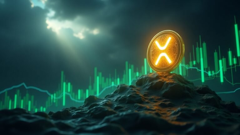 Flux Dev A glowing XRP coin rising on a futuristic digital cha 3 Bitmala