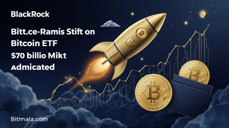 Lucid Realism Dynamic financial graphic showing BlackRocks IBI 2 Bitmala