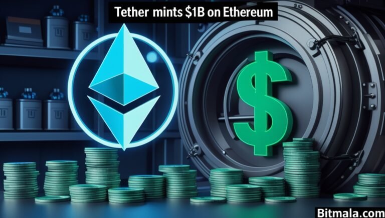 Leonardo Phoenix 10 A digital illustration of Ethereum and Tet 0 Bitmala