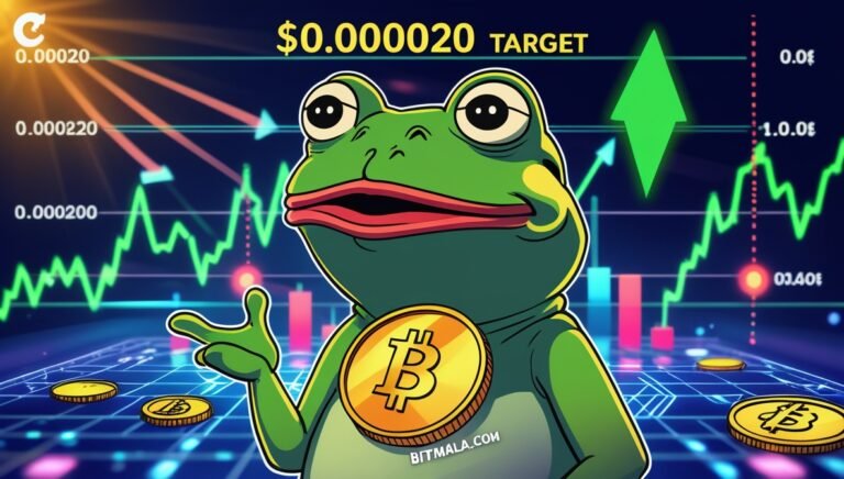Leonardo Phoenix 10 Pepe the Frog coin rising over a digital c 1 Bitmala